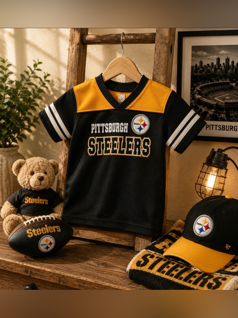 NFL Pittsburgh Steelers Black and gold Jerseys size 4 t